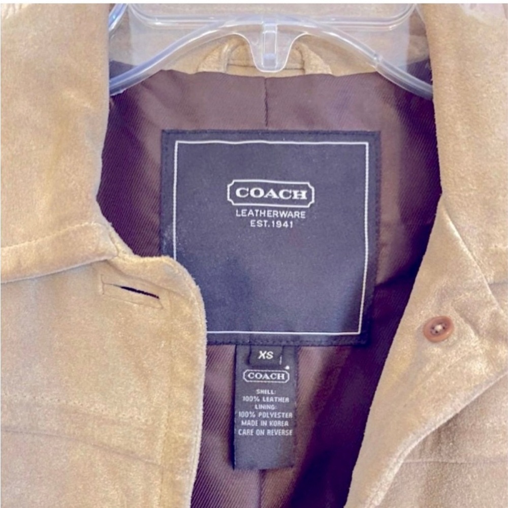 Coach Tan Trench Coat suede jacket